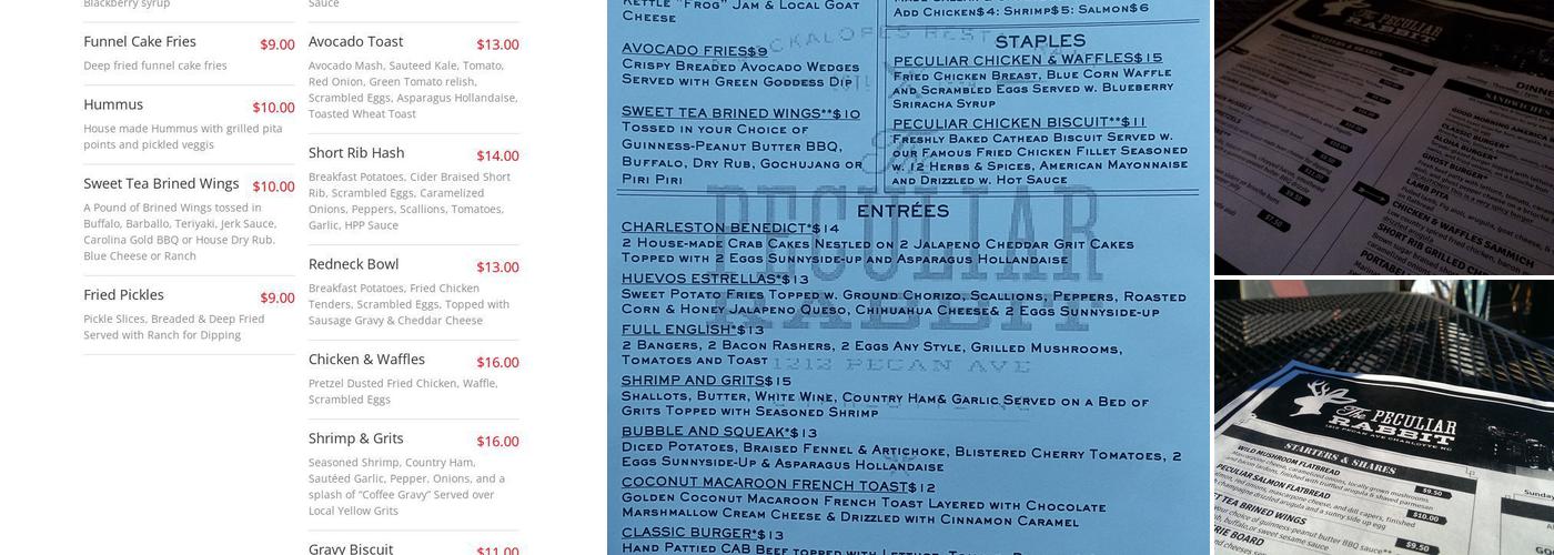 Peculiar Rabbit Menu