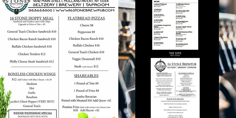 16 Stone Brewpub Menu