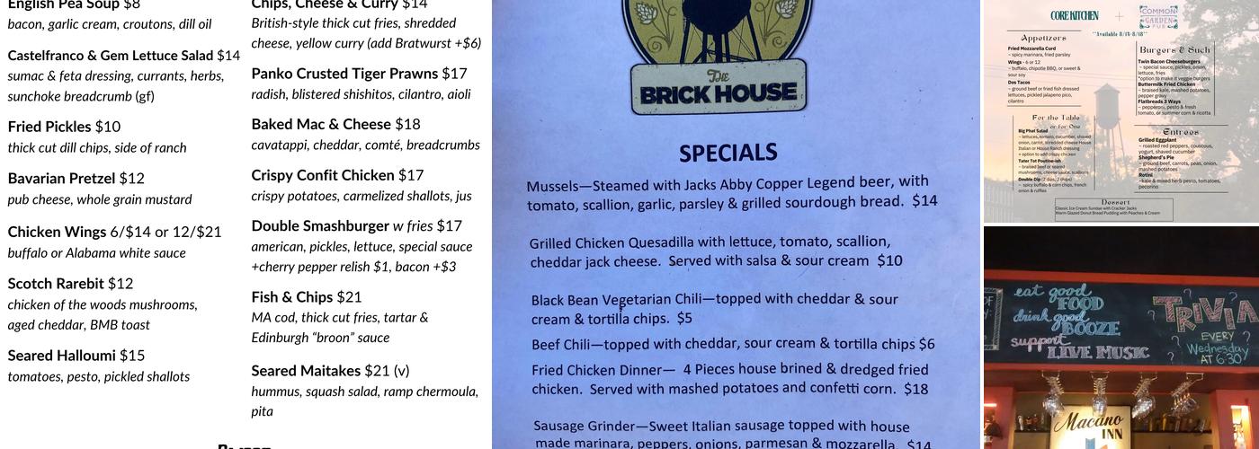 Common or Garden Pub Menu