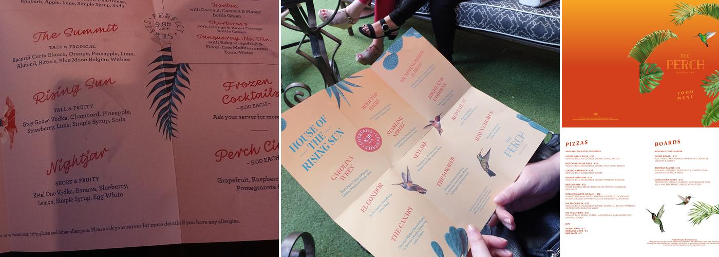 The Perch Rooftop Bar Menu