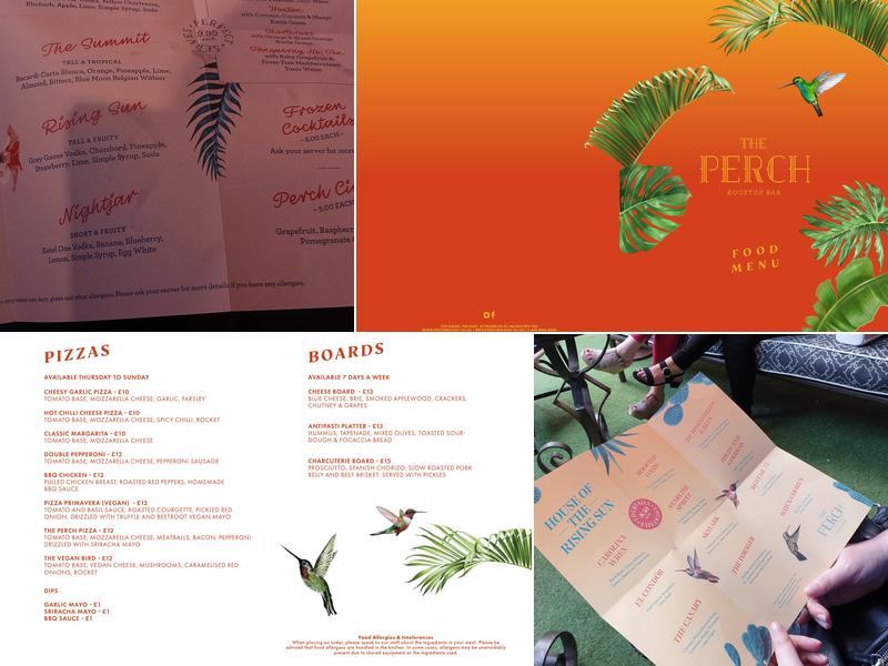 The Perch Rooftop Bar Menu