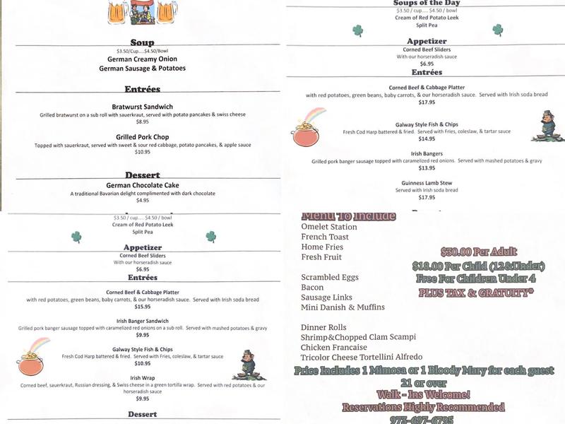 Milton Inn Menu