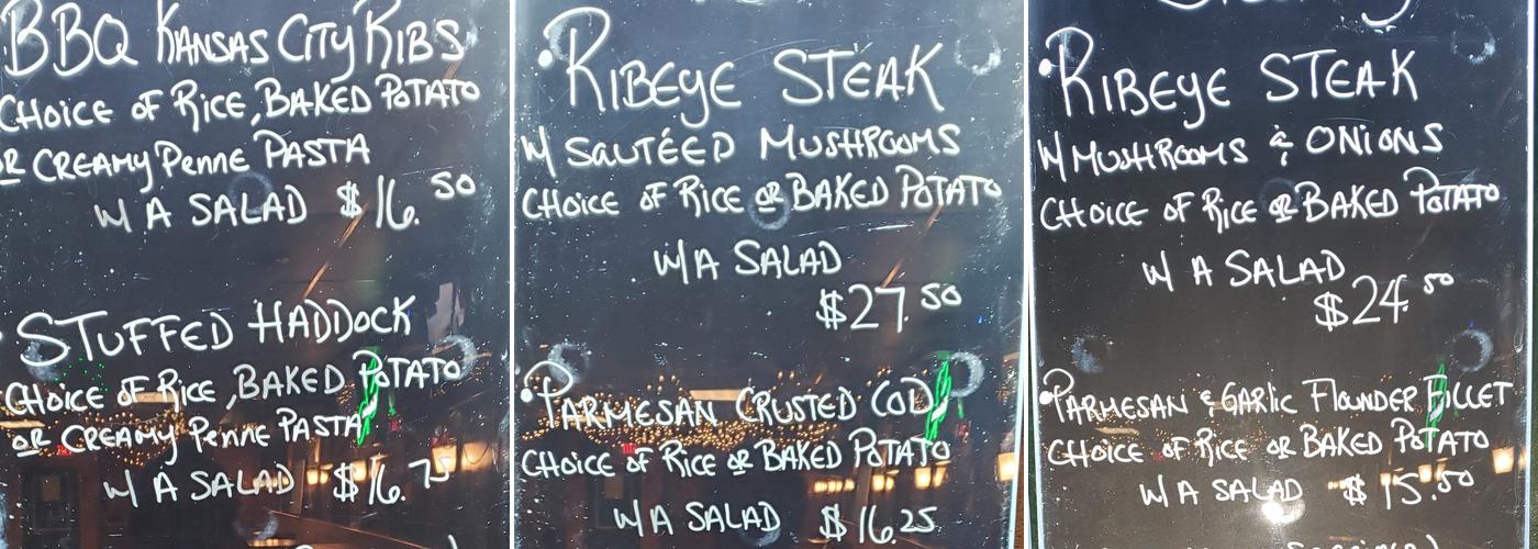 PICCS Pub Menu