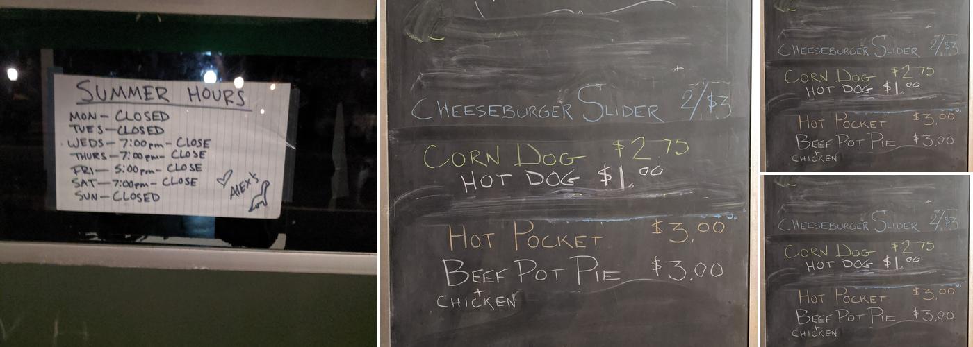 Alex's College Spot Menu