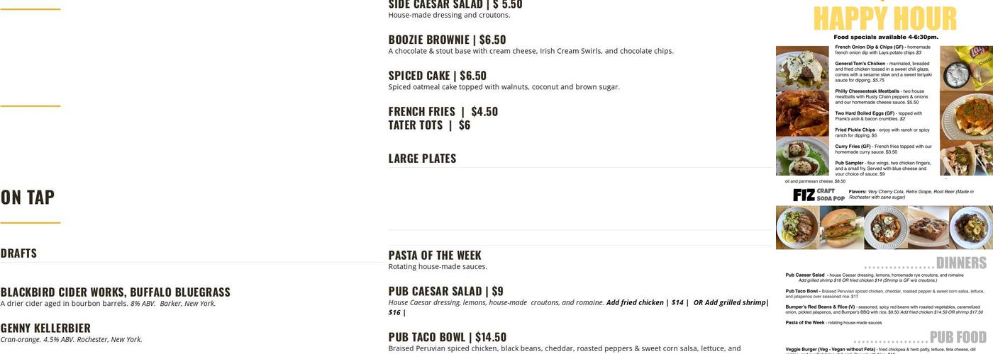 Calhoon's Pub Menu