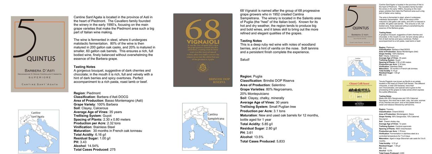 John Given Wines Menu