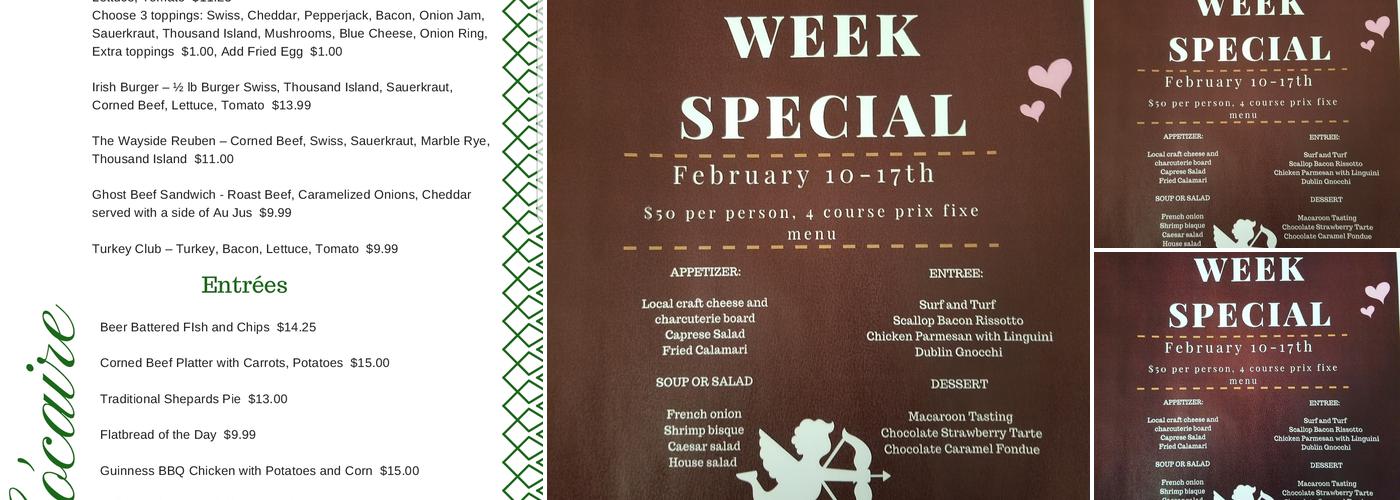 Wayside Irish Pub Menu