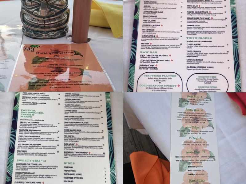 The Tiki Bar At Sunset Harbour Menu