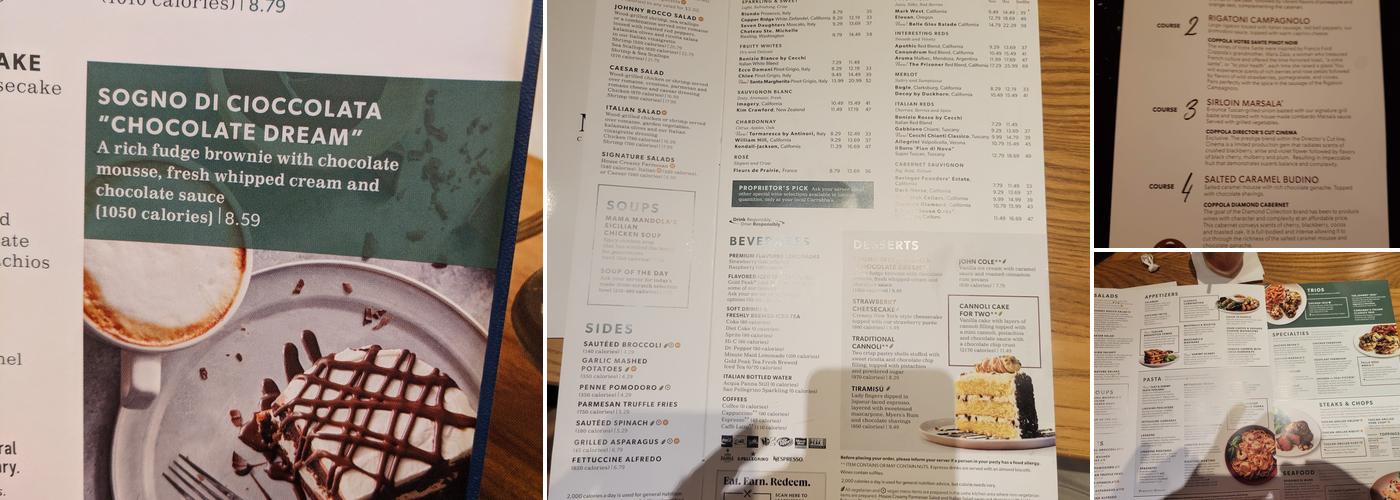 Carrabba's Italian Grill Menu