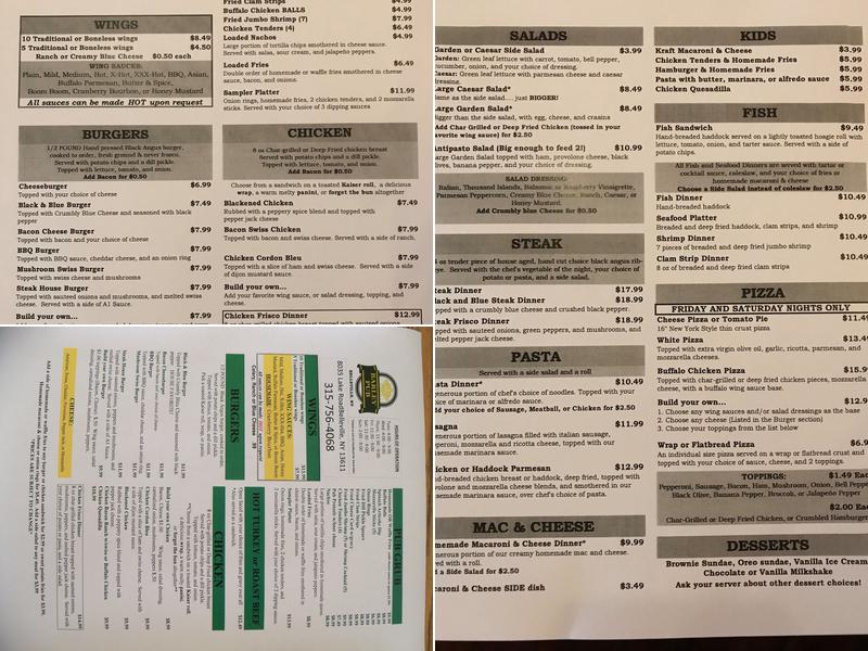 Barley Pub Menu