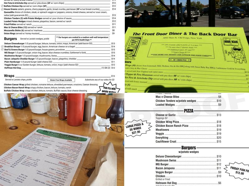 The Back Door Bar Menu