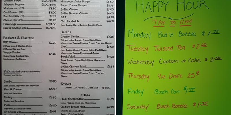 Shaker's Menu