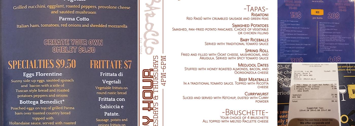 Caffe Barocco Menu