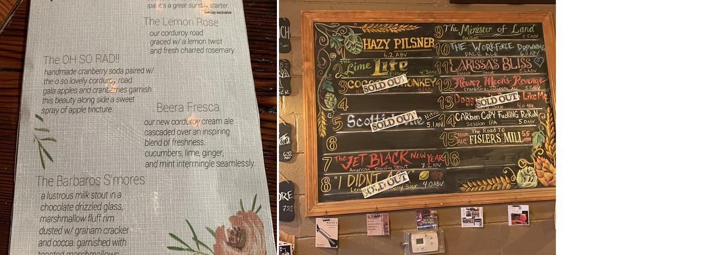 Core3Brewery Menu