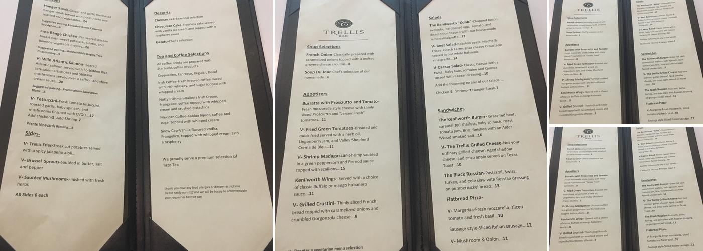 Trellis Lounge Menu