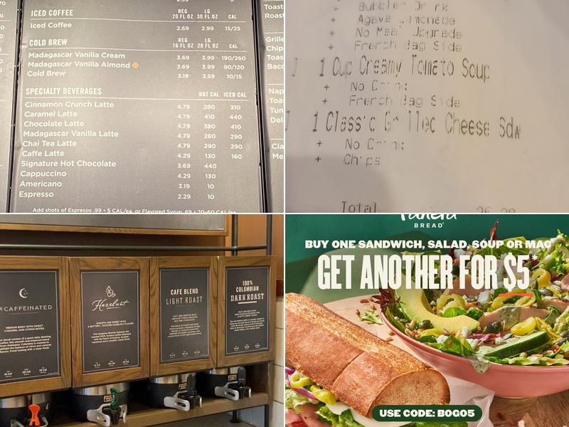 Panera Bread Menu