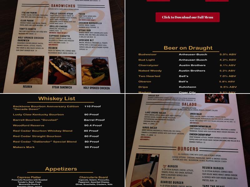 Edelweiss Tavern Menu