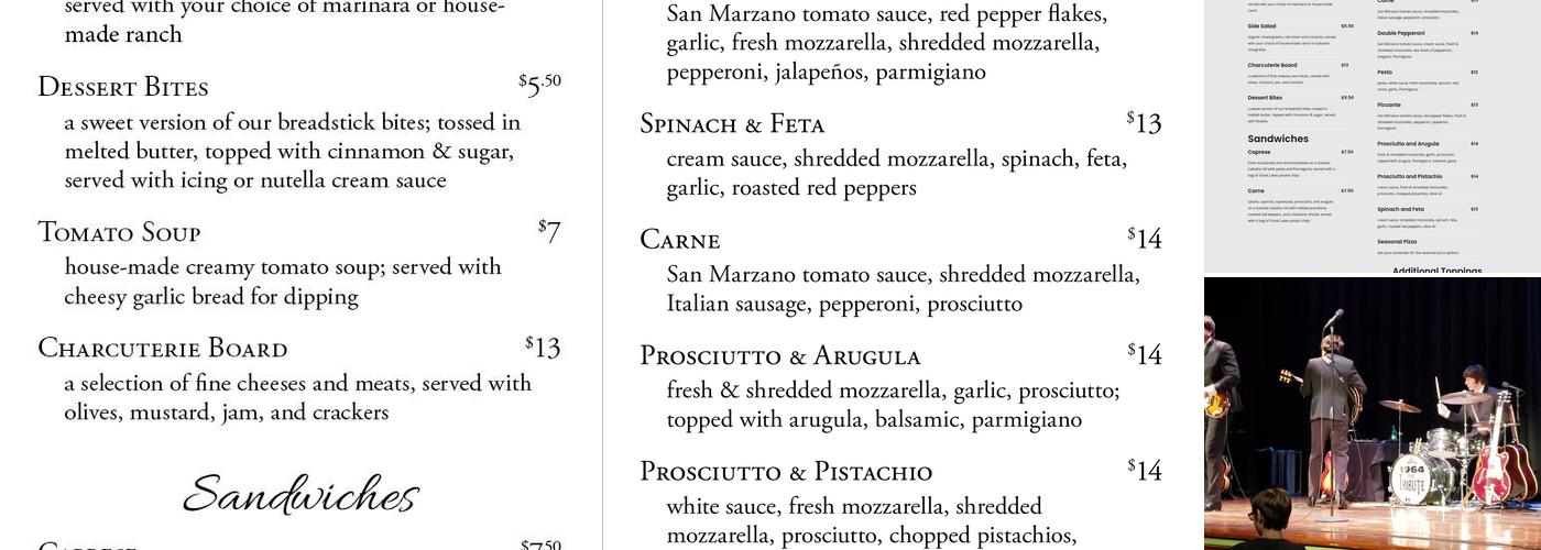 Riviera Theatre and Bar Menu