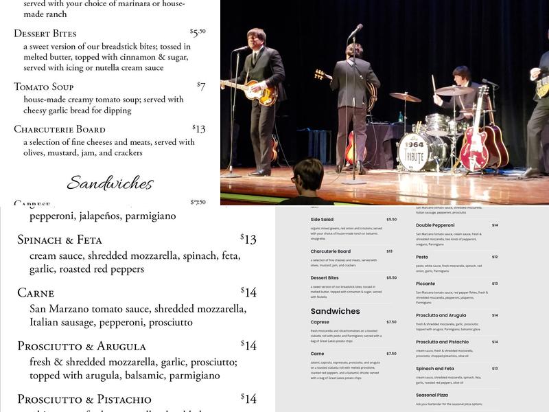 Riviera Theatre and Bar Menu