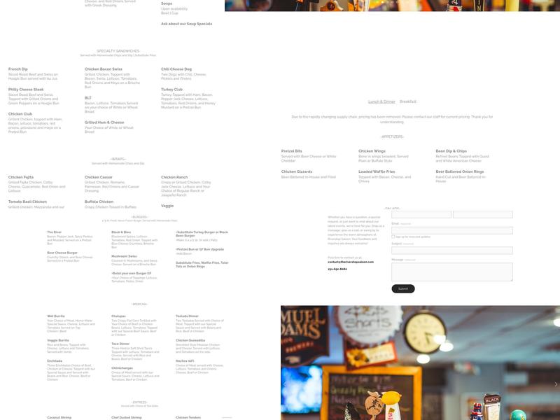 Riverstop Saloon Menu