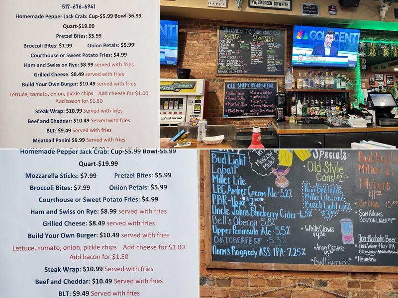 Courthouse Pub Menu