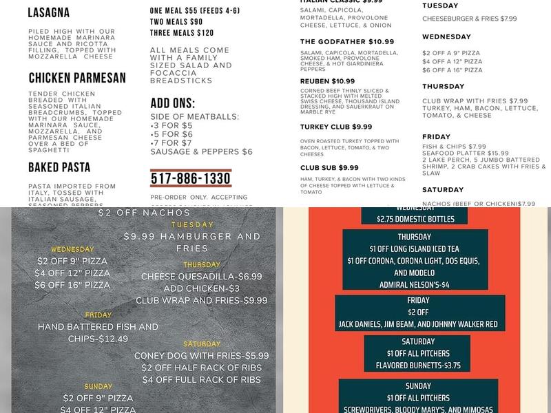 Frank's Press Box Menu