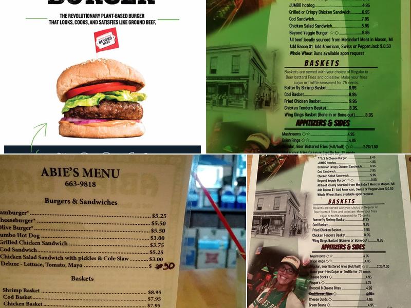 Abie's Bar Menu