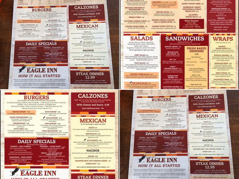 Eagle Inn Menu