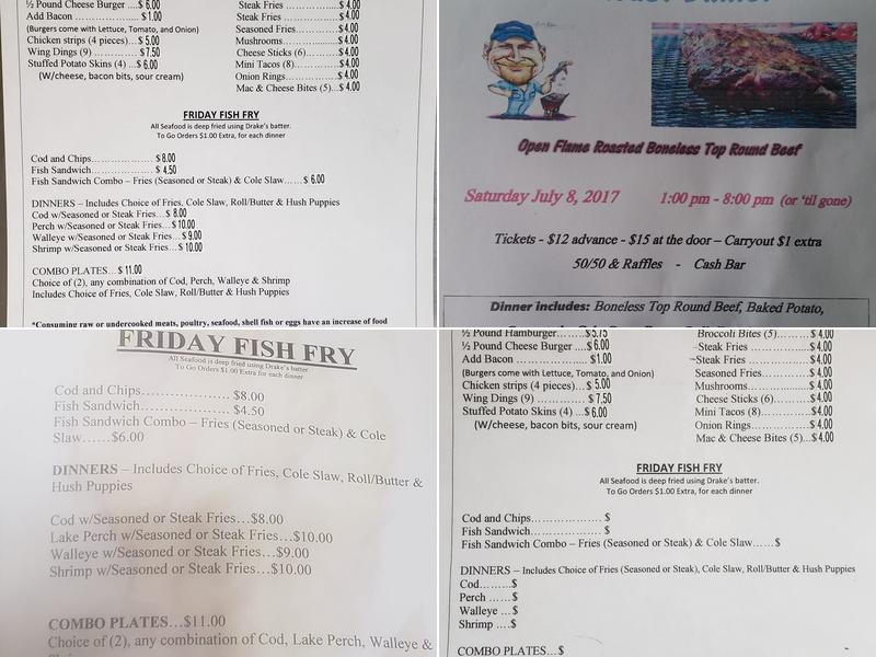 Coolidge Inn Bar Menu