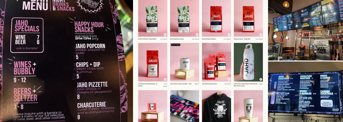 Jaho Coffee Roaster & Wine Bar Menu