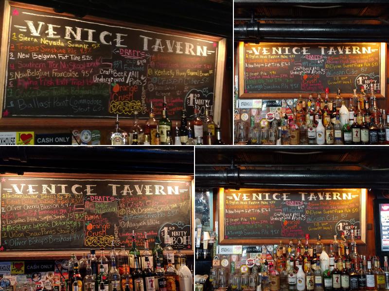 Venice Tavern, Highlandtown Menu