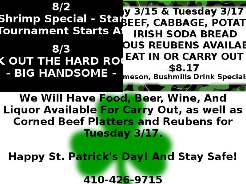 Shamrock Inn Menu