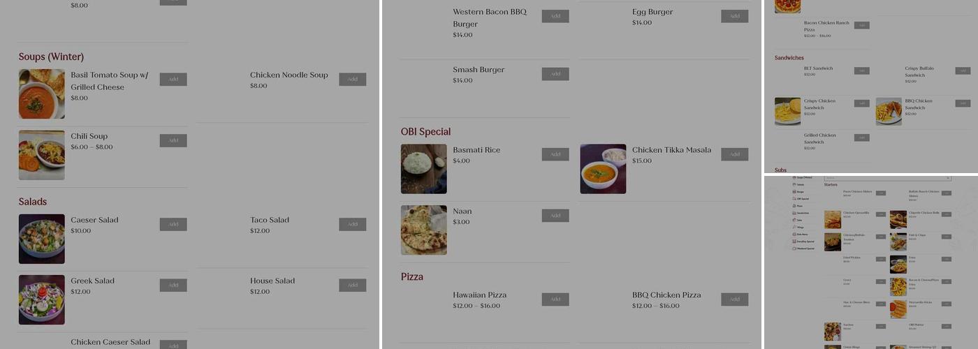 Oliver Beach Inn Menu