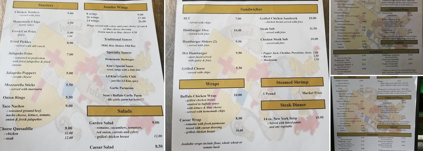 O'Donnell's Pub & Grille Menu