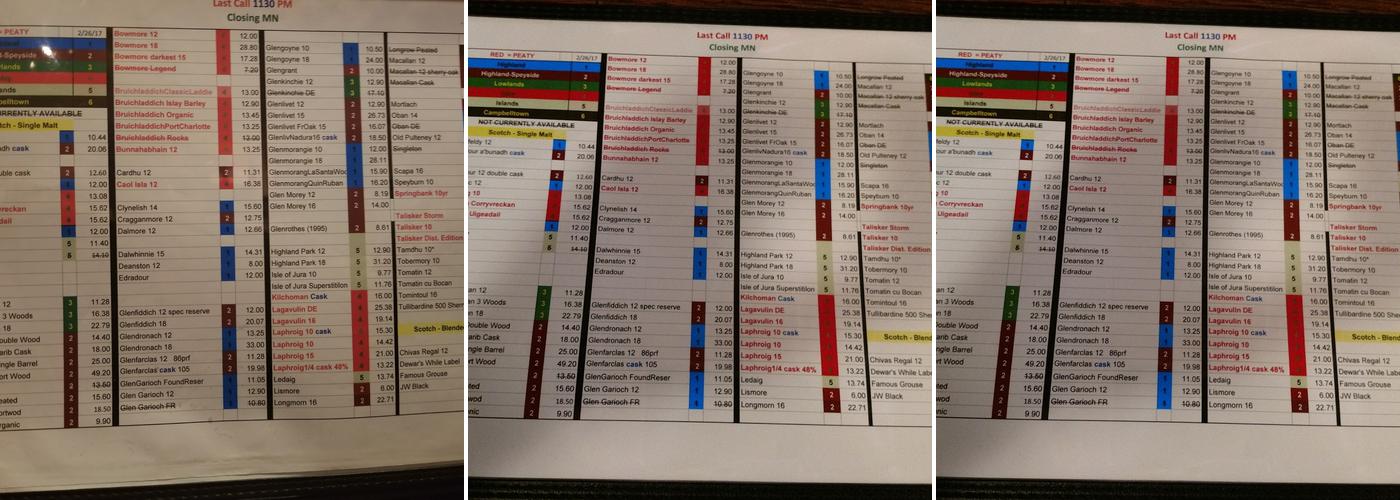 Birds of A Feather Menu