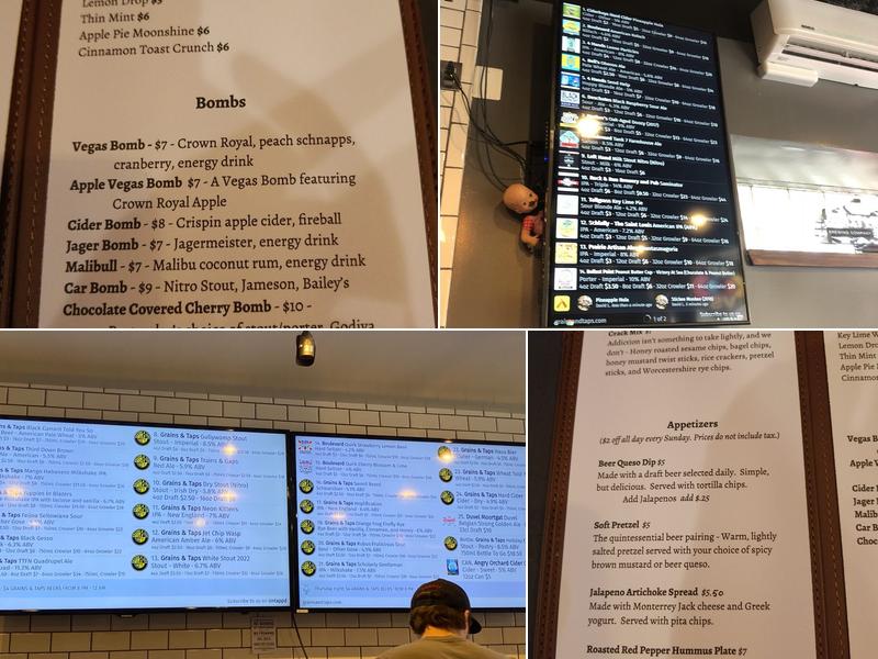 Grains & Taps Downtown LS Taproom Menu