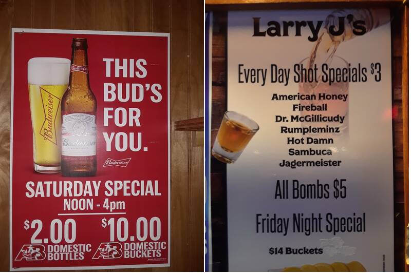 Larry J's Menu