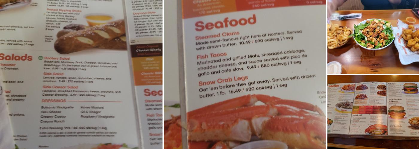 Hooters Menu