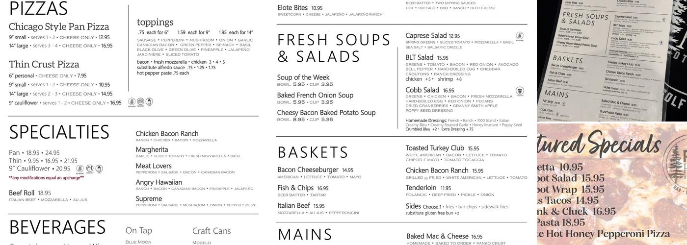 Pine Hills Ottawa Menu