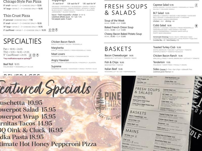 Pine Hills Ottawa Menu
