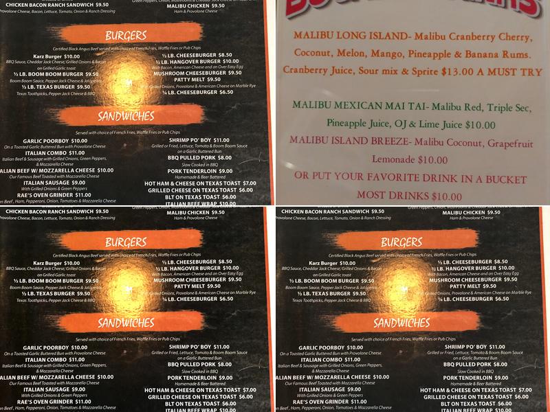 EJ Karz Menu