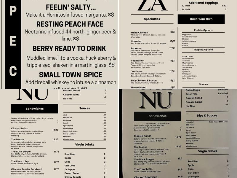 Linger Longer Lounge Menu