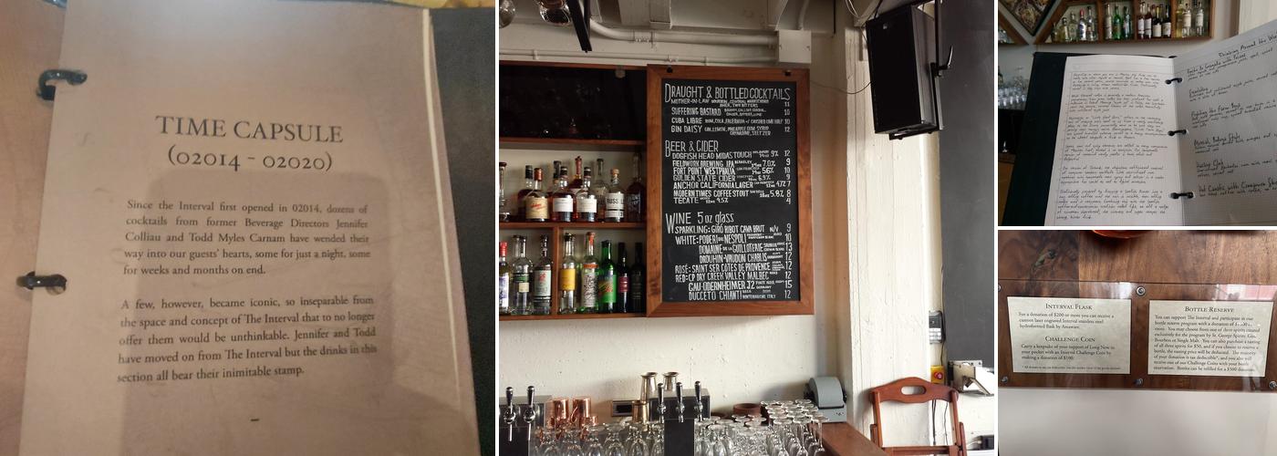 The Interval at Long Now Menu