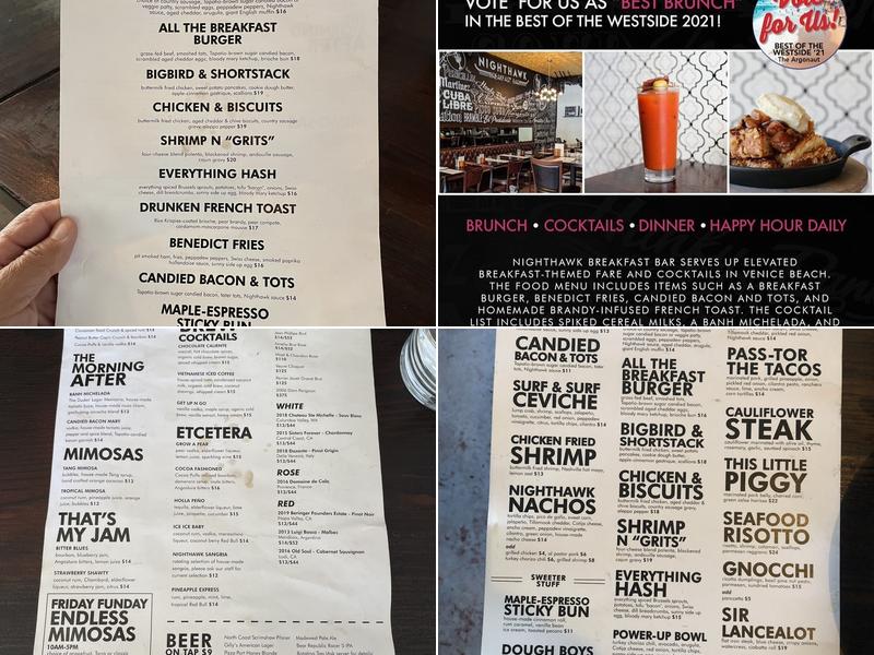 Nighthawk Breakfast Bar Menu