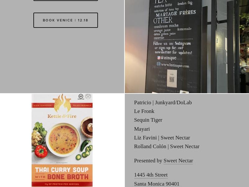 Zinqué Menu