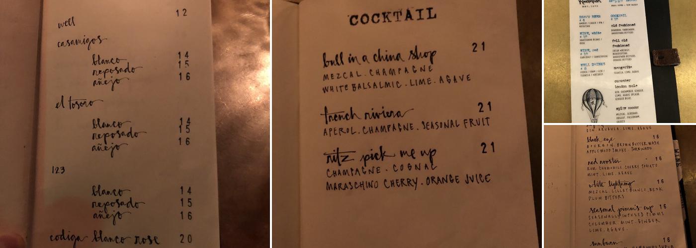 Roosterfish Menu