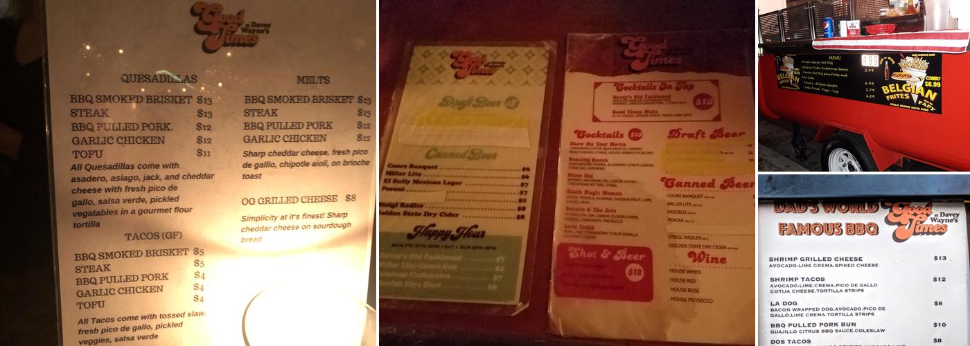 Good Times at Davey Wayne's Menu