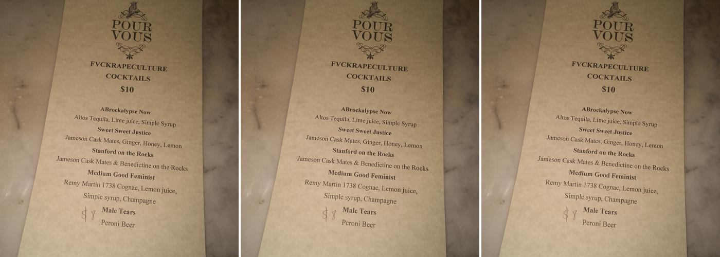 Pour Vous Menu