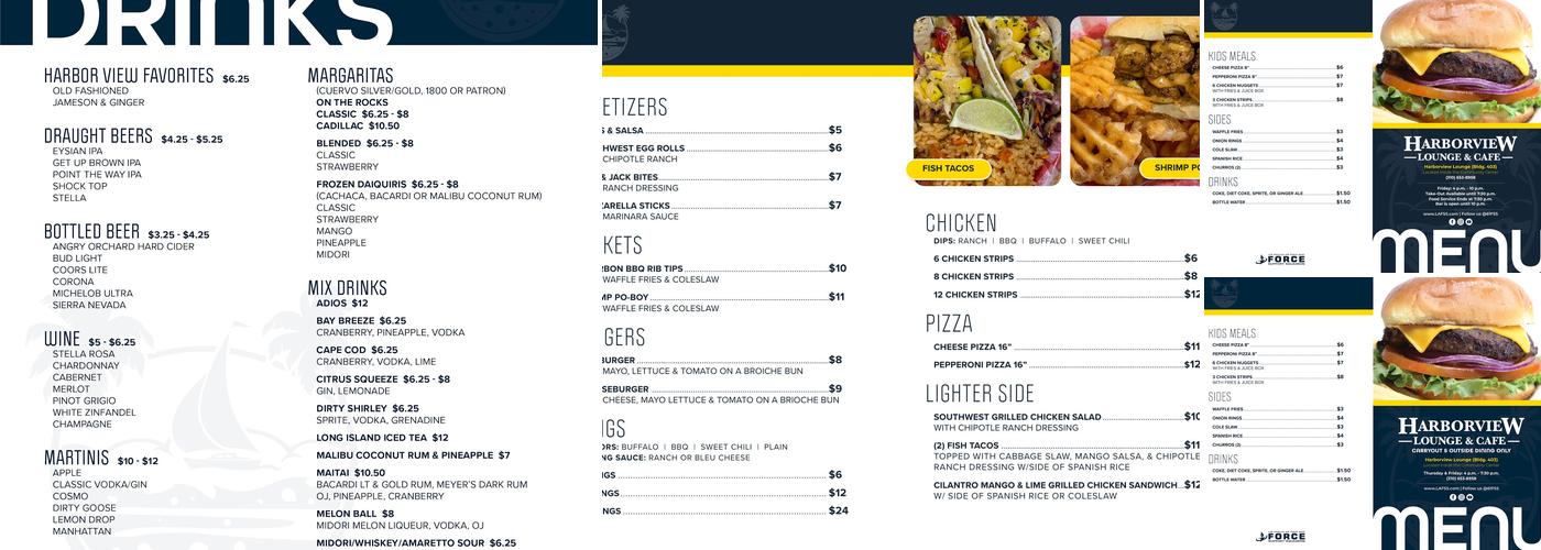 Harborview Lounge & Cafe Menu