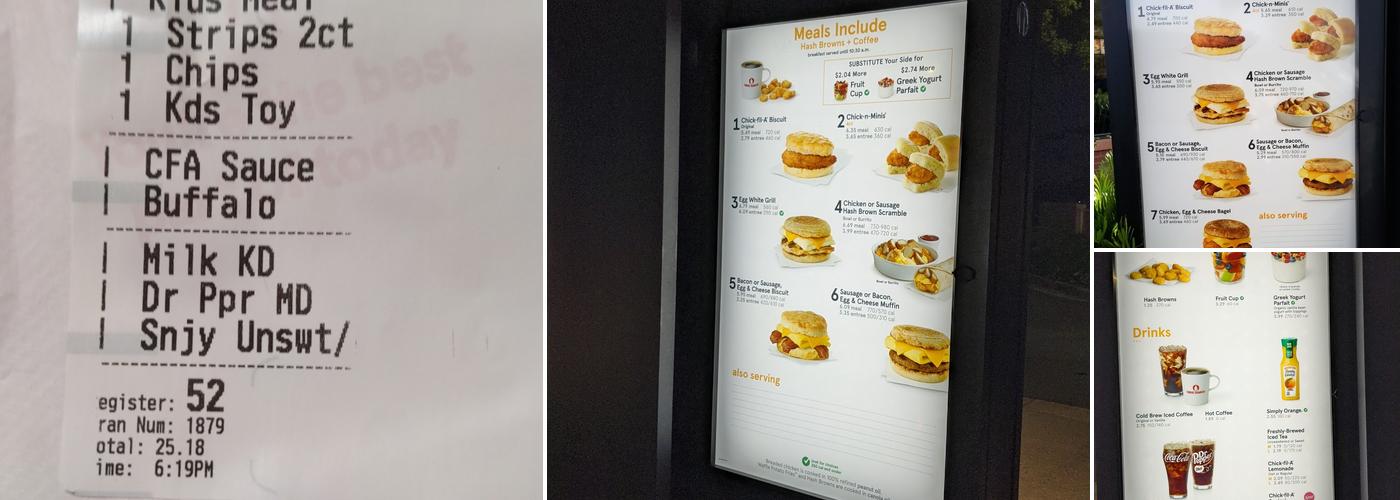 Chick-fil-A Menu
